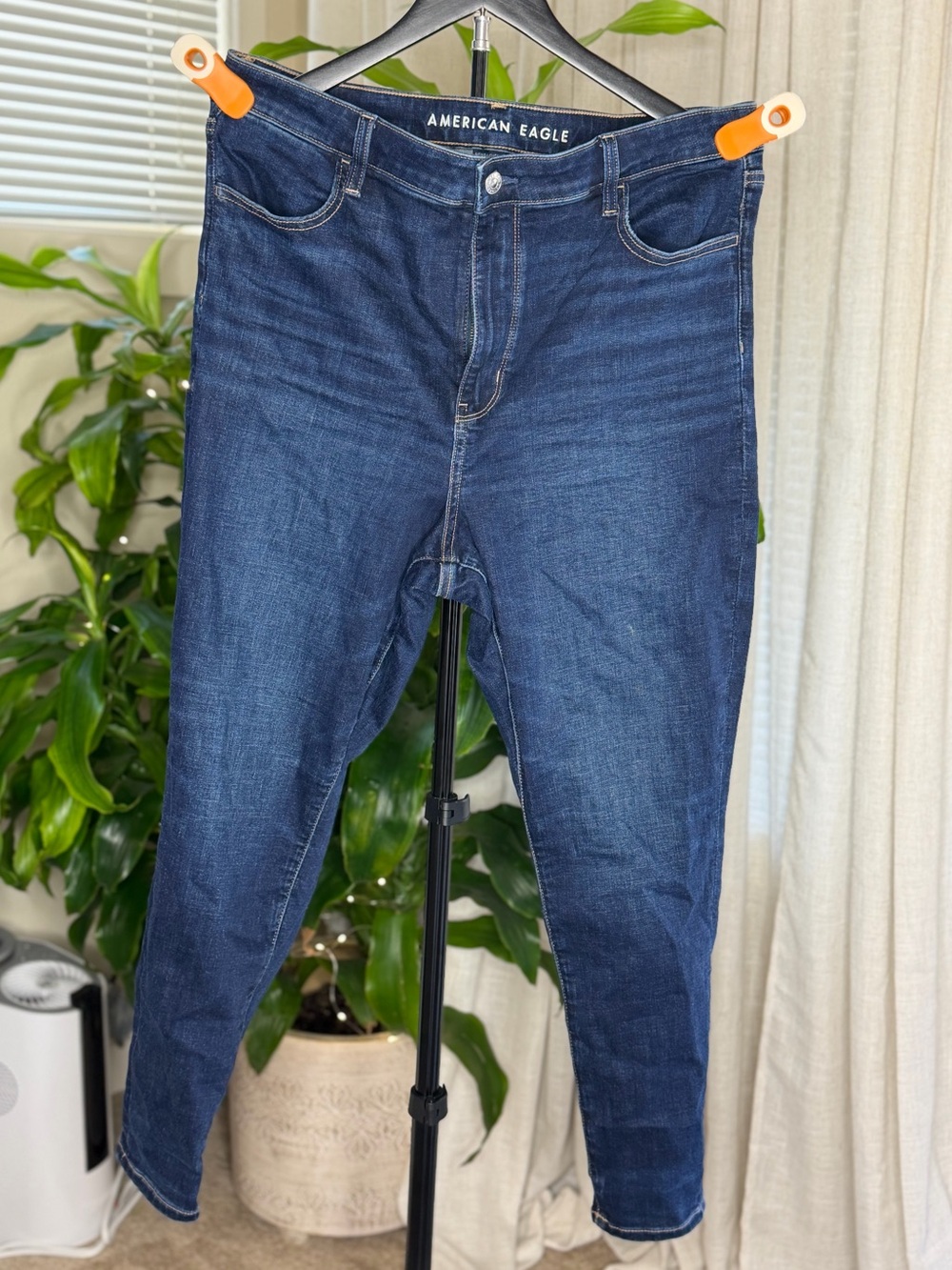 American Eagle Dark Wash Stretch Skinny Jeans Size 16 Short